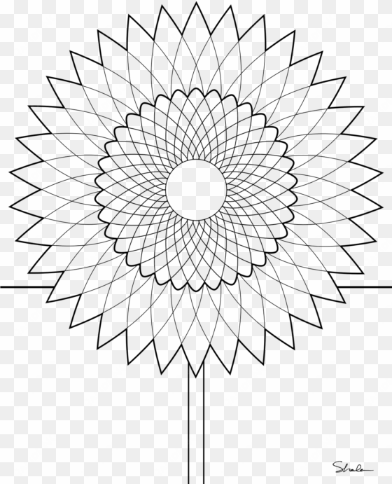 top sunflower drawing color pictures free - line flower cartoon black and white
