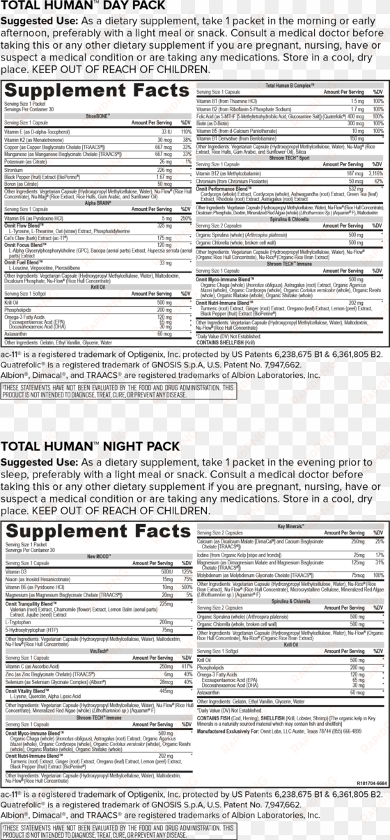 total human - total human onnit supplements