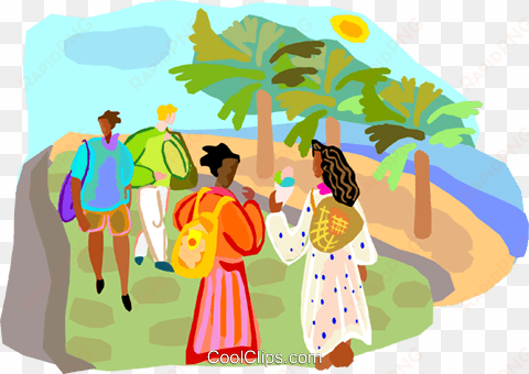 tourists walking royalty free vector clip art illustration - people walking in park clipart