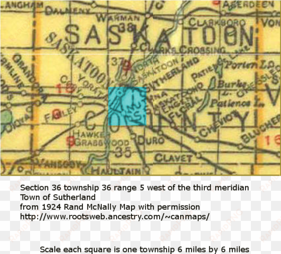 town of sutherland section 36 township 36 range 5 west - sutherland