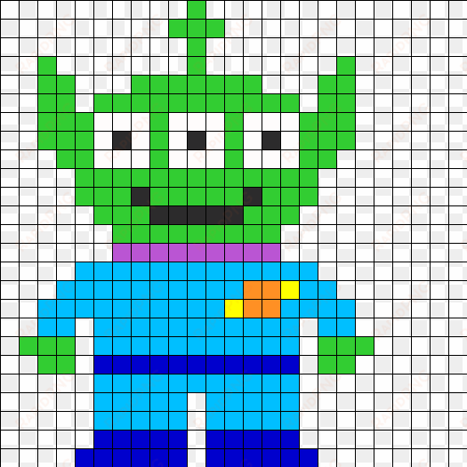 toy story alien perler bead pattern / bead sprite - minecraft alien pixel art