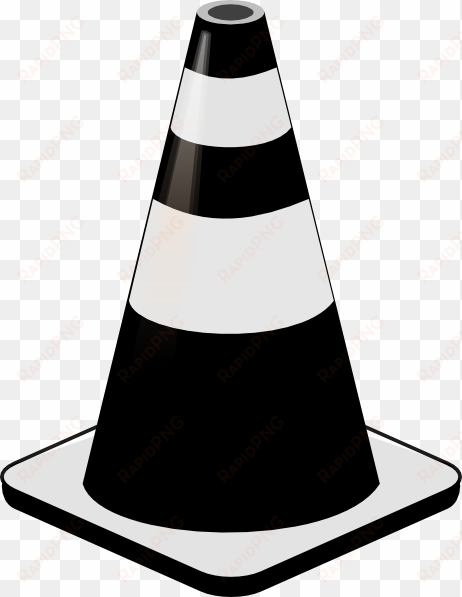traffic cone vector - black and white traffic cone