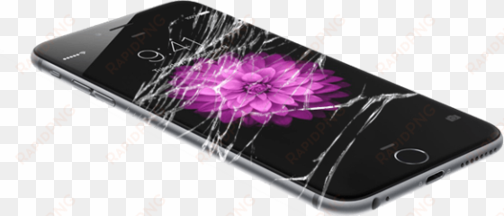 transparent crack mobile glass - iphone 6 s display broken