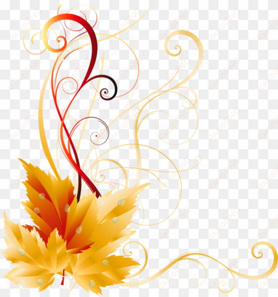 transparent fall leaves decor picture backgrounds, - side border design png