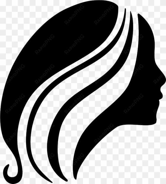 transparent hair vector - girl with flowing hair silhouette