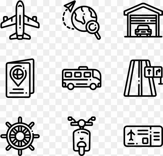 transportation 50 icons view 6 packs - travel icon transparent background