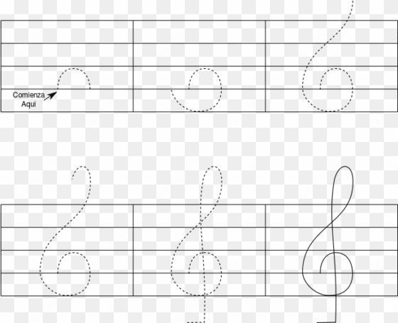 treble clef draw - line art