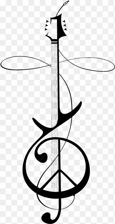 treble clef peace sign tattoo - treble clef tattoo guitar