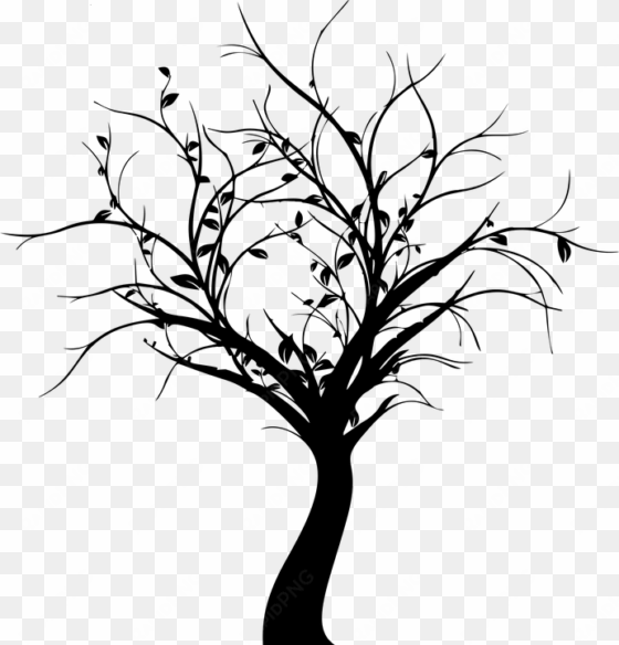 tree branch silhouette, vector graphics stock illustration - abstract tree silhouette