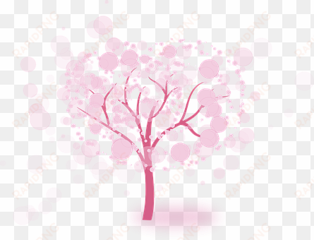 tree pink fantasy blossom bloom branch pin - illustration