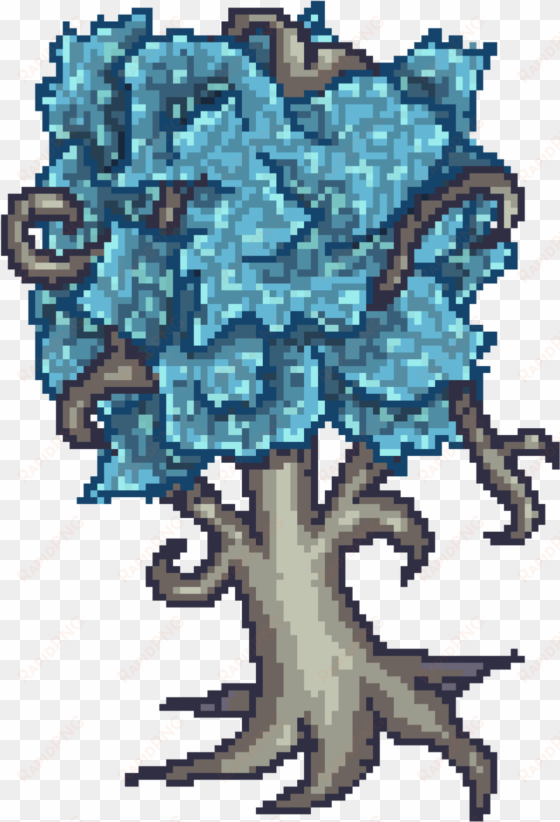 tree pixel art by ub18aux-d5we1ah - pixel blue tree