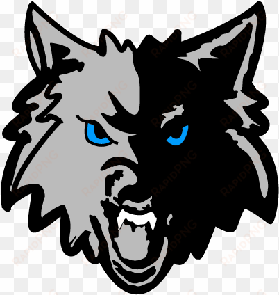 trevor-wilmot consolidated grade school district - timberwolves logo black and white