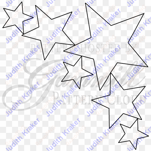 tri blk 6 stars - line art