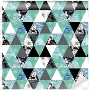 triangle seamless pattern with grunge and watercolor - watercolor painting