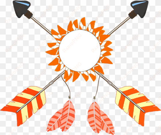 Tribal Crossed Arrows Graphic - Crossed Feather Arrow Clipart transparent png image