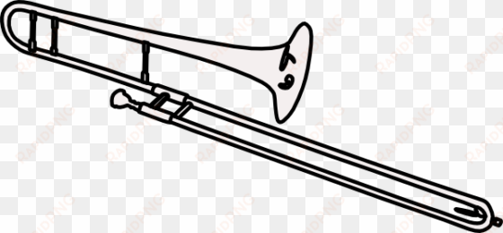 trombone - trombone clipart black and white