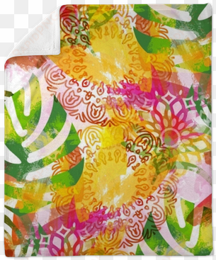tropical background with watercolor effect - textile