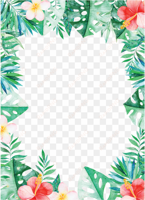 tropical border, tropical leaves, leaves border png - tropical border png
