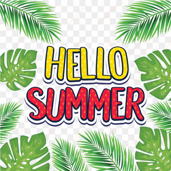 tropical decoration with hello summer typography, tropical, - portable network graphics
