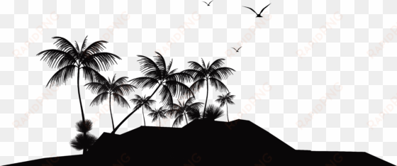 tropical island silhouette png clip art - island silhouette png
