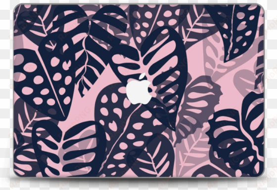 tropical plants army - tropical leaves in navy & magenta backpack