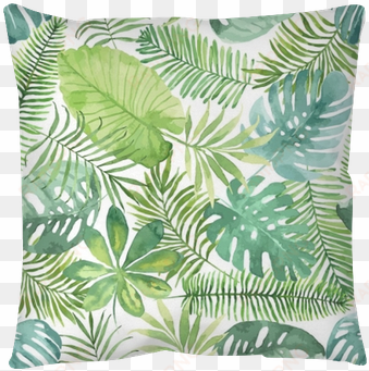 tropical seamless pattern with leaves - tropical watercolor page background