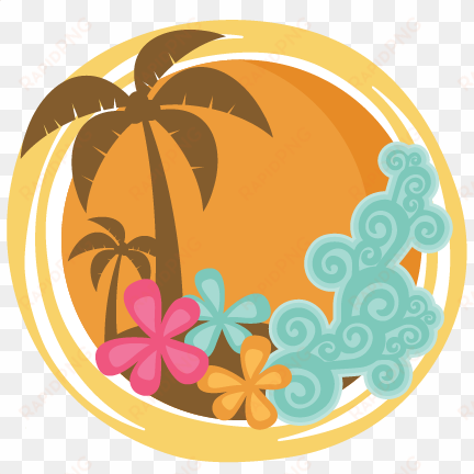 tropical sunset svg cutting files for scrapbooking - clip art