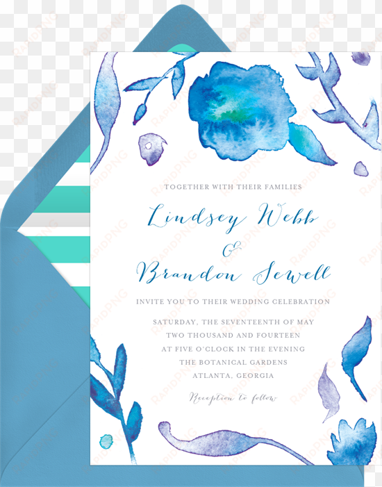 tropical watercolor by shari margolin design - wedding invitation