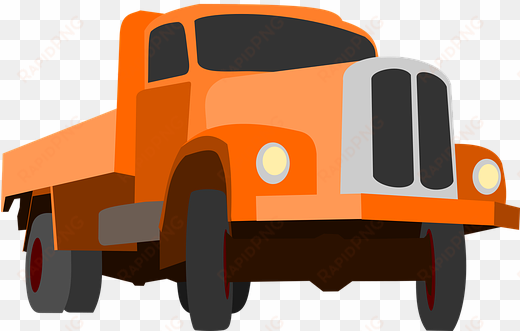 Truck Traffic Cargo Goods Orange Auto Mach - Orange Truck Png transparent png image