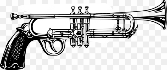 trumpet gun vector file image - trumpet gun