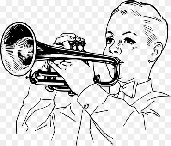 trumpets playing clip art