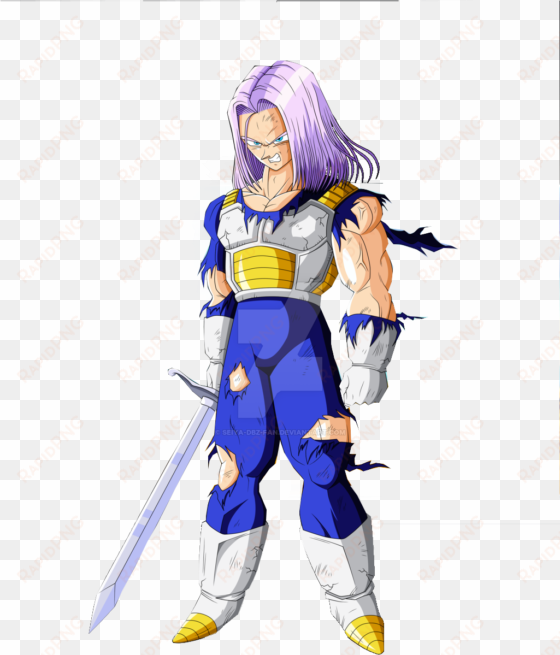 trunks with his sword and long hair - vegeta