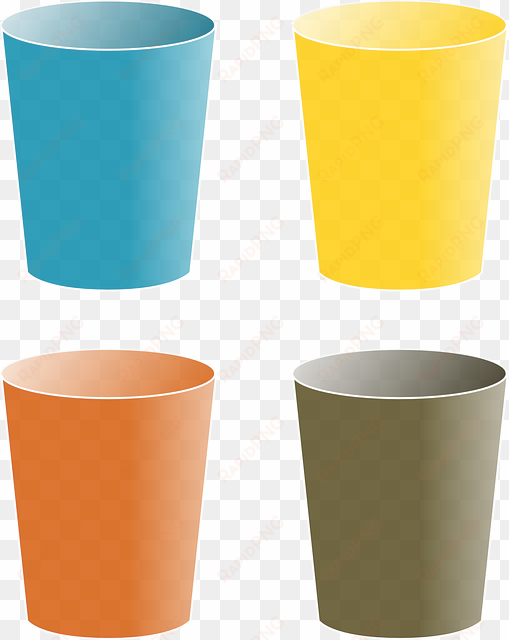 tumbler, cup, glass, color, mug, beaker, goblet, tub - clipart cups