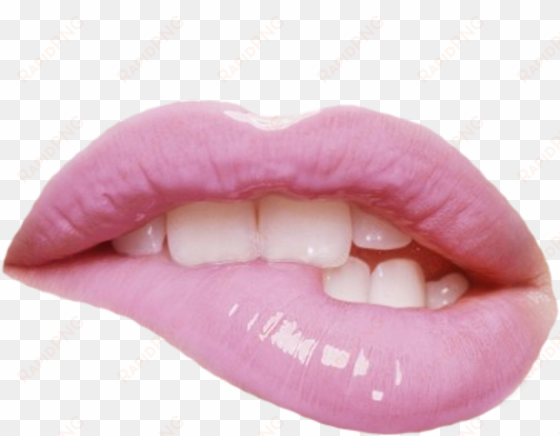 tumblr kawaii cute picsart png sticker pink mouth freet - lip bite transparent