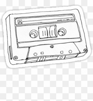 tumblr transparent stickers - hand drawn cassette tape