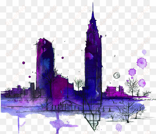 tumblr transparents purple - new york watercolor png