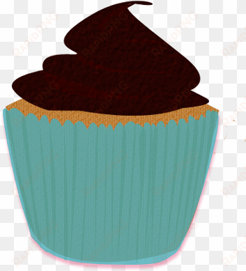 turquoise brown cupcake clip art by wisp - clip art