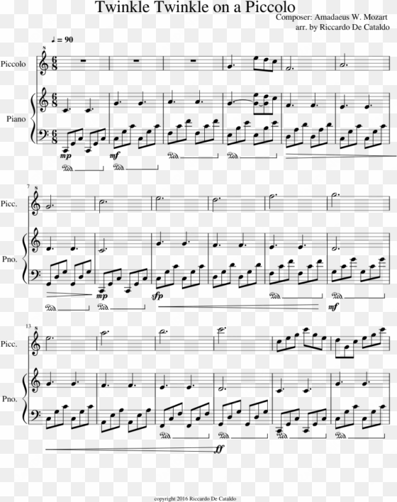 twinkle twinkle on a piccolo sheet music composed by - beatles across the universe sheet music