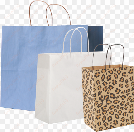 twisted handle bags - medium leopard brown paper shopper