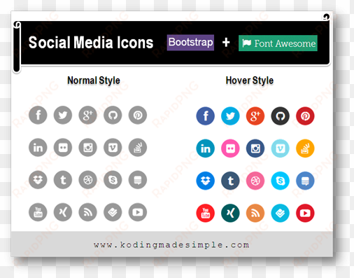 twitter bootstrap 3 social media icons - font awesome