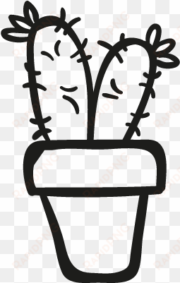two cactus plant in a pot vector - iconos de maceta png