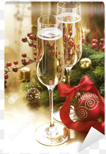 two champagne glasses wall mural • pixers® • we live - new year