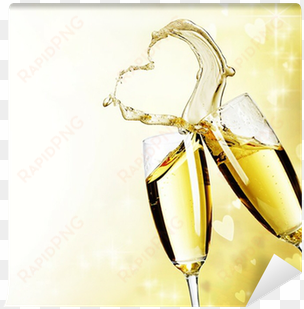 Two Champagne Glasses With Abstract Heart Splash Wall - Inspiring Quotes About Waiting For Love transparent png image