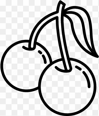 Two Cherries Vector - Cherry Clip Art Black And White transparent png image