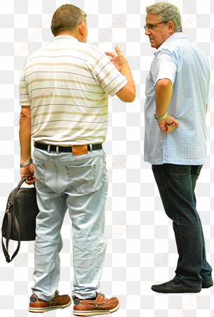 two old or middle age men standing and griping about - men standing