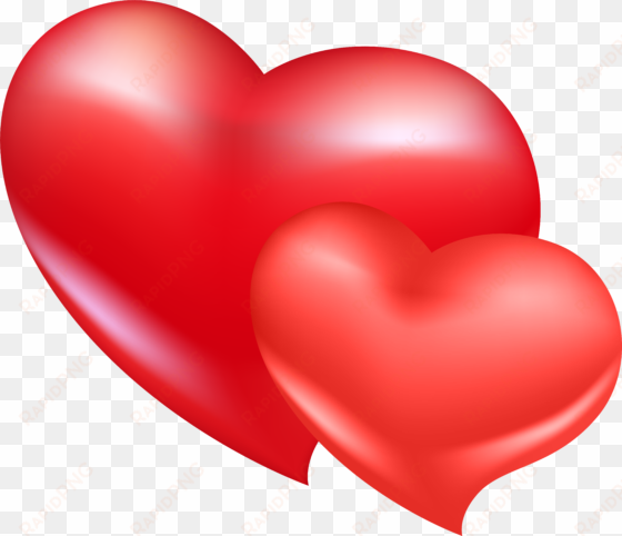 two red hearts png clip art image