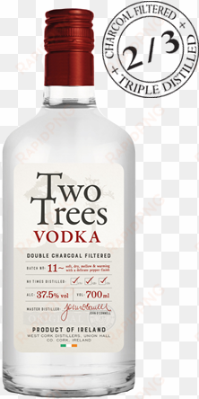 two trees vodka - glass bottle