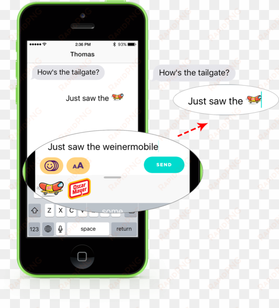 typing keywords seamlessly suggest smartemoji - iphone