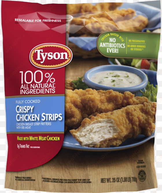 tyson® fully cooked crispy frozen chicken strips, 25 - tyson crispy chicken strips