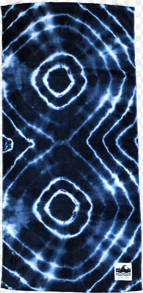 ub x noon pacific indigo tie dye beach towel - motif